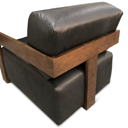 Harlow Accent Chair in Charme Black Leather