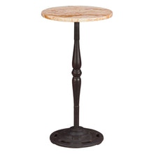Rochester 12" Side Table in Retro Impulse Marble with Casted Base
