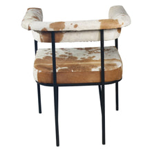 Charleston 18" Dining Armchair in Brown Hair on Hide Leather
