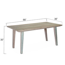 Cordoba 66"  Dining Table in Reclaimed Wood with Vintage Teal Finish