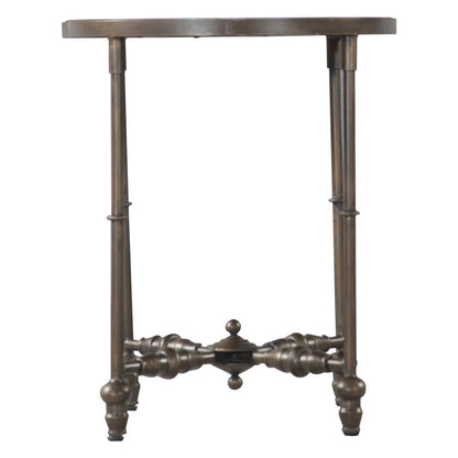 Ozark 20" Side Table with Floral Horn Inlay and Iron