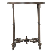 Ozark 20" Side Table with Floral Horn Inlay and Iron