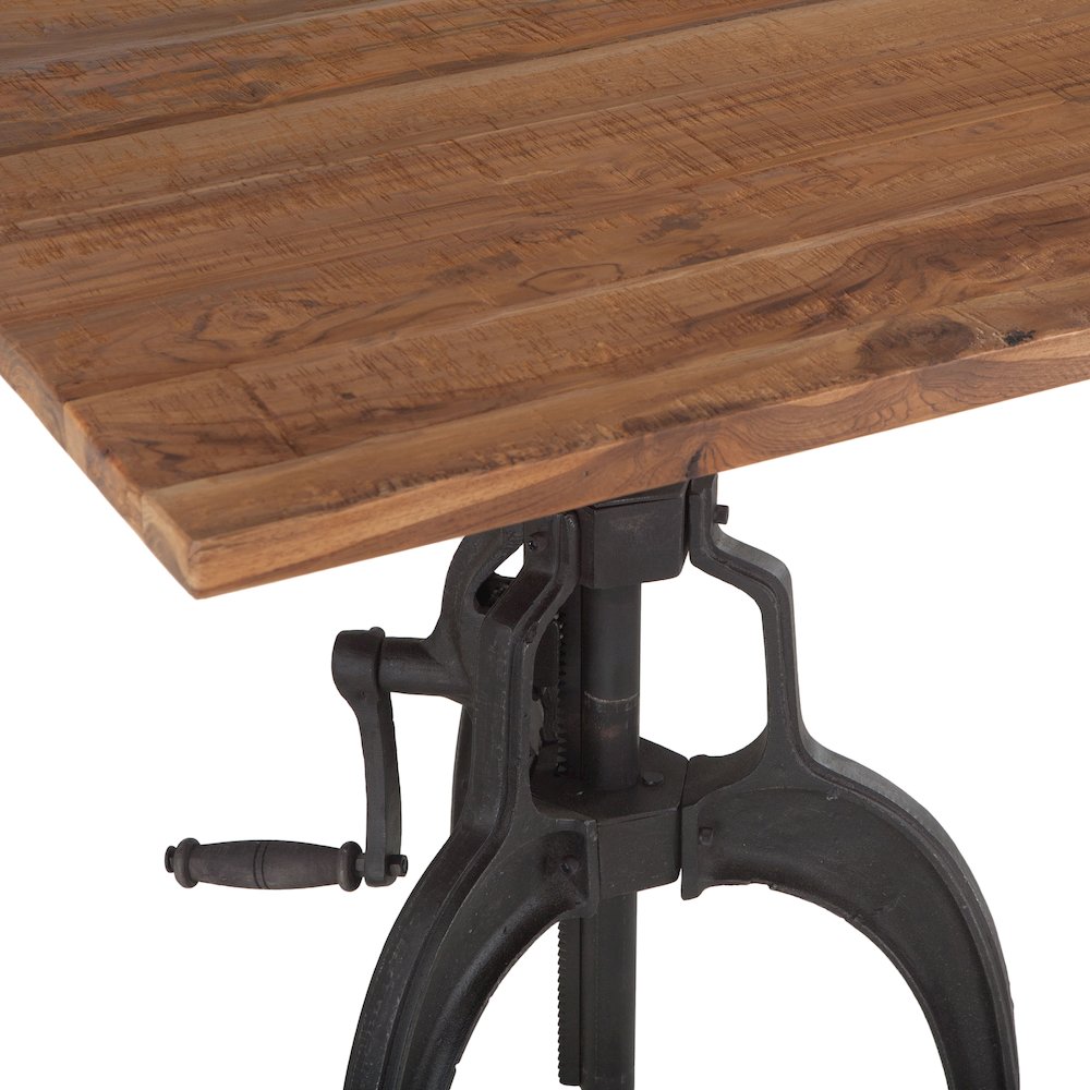 Artezia 30" Height Adjustable Crank Dining Table in Reclaimed Teak