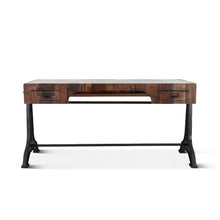 Melbourne Office Desk  in Teak Wood with Natural Marble Inlay