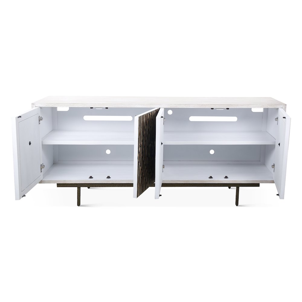 Alexandria 72" Sideboard with Bone, Horn, Wood Inlay on Metal Base