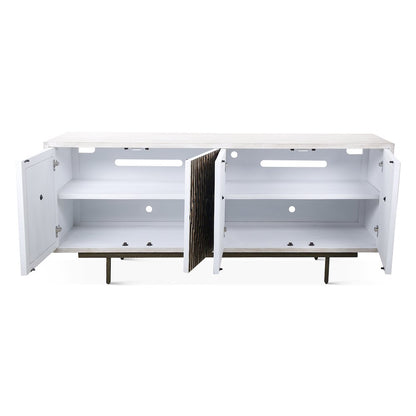 Alexandria 72" Sideboard with Bone, Horn, Wood Inlay on Metal Base