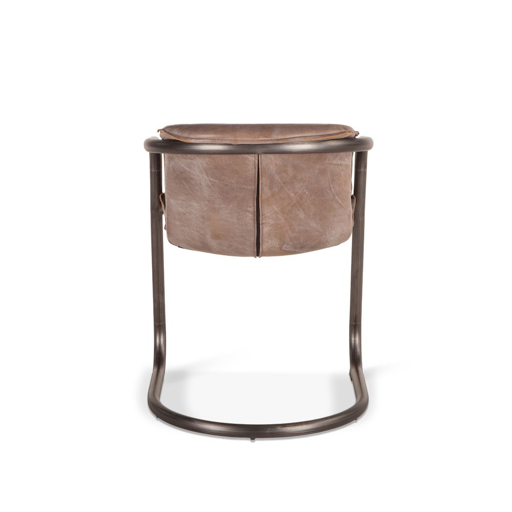 Chiavari Dining Chair in Jet Brown Leather and Steel