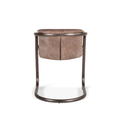 Chiavari Dining Chair in Jet Brown Leather and Steel