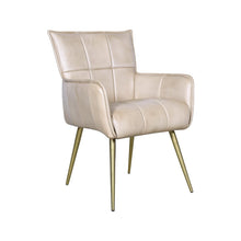 Thorpe Surrey Armchair in in Antique Ivory Leather and Gold Legs