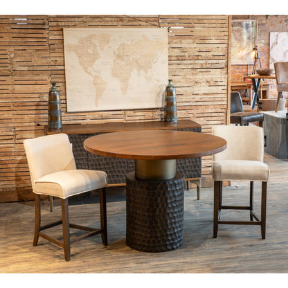 Vallarta 48" Carved Gathering Table in Mango Wood with Two Toned Finish