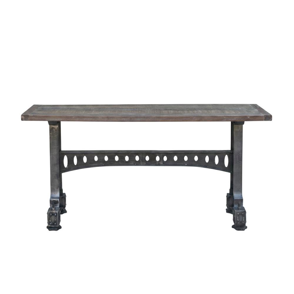 Rustic Industrial Console Table, Entryway Accent Table for Living Room,Gray