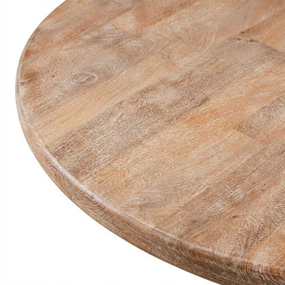 49 Inch Round Dining Table with Solid Wood Top, Dining Room Table, Antique Oak