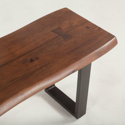 Belfrie 56" Bench in Acacia with Walnut Finish