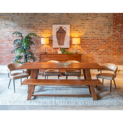 Stavanger 94" Dining Table in Cinnamon Brown Finish