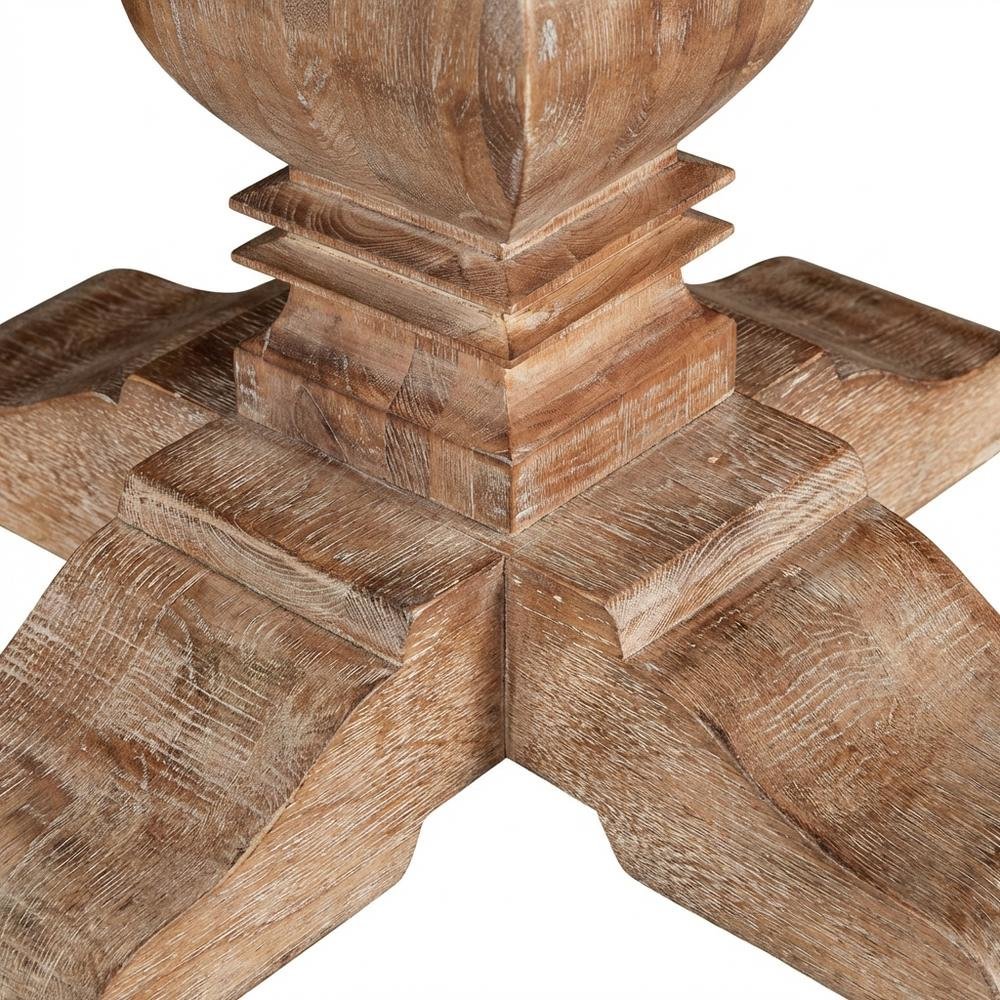 49 Inch Round Dining Table with Solid Wood Top, Dining Room Table, Antique Oak