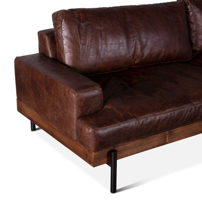 Chiavari Leather Sofa in Geisha Brown