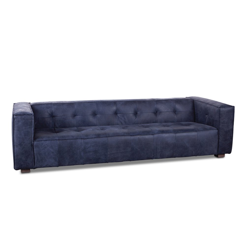 Portia Antique Blue Italian Leather Sofa