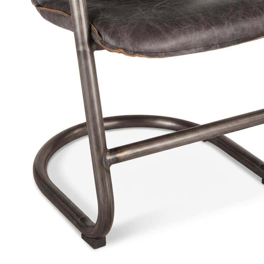 Leather Upholstered Counter Stool with Footrest,Bar Chairs, Brushed Nicel