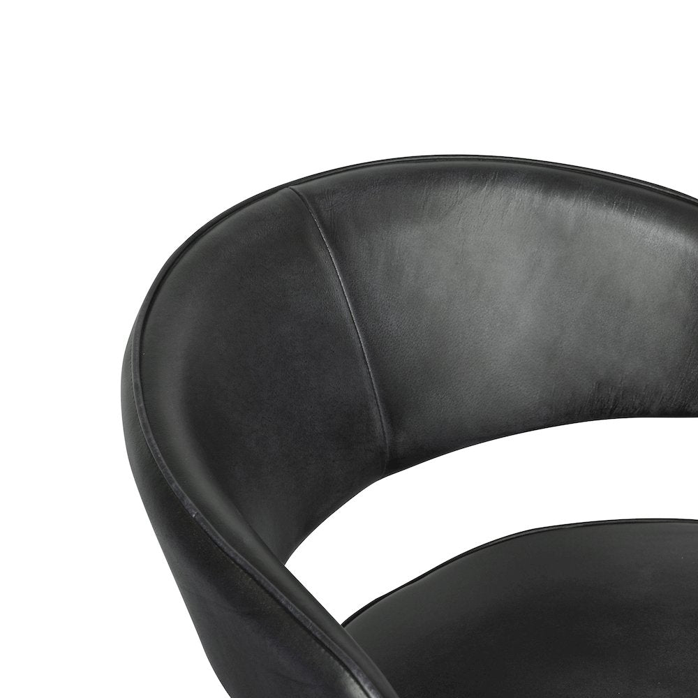 Brisbane Dover 23" Armchair in Weathered Black Leather