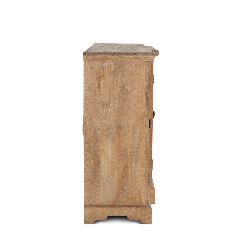 Pengrove 75" Glass Cabinet in Antique Oak Finish