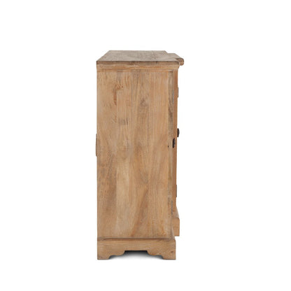 Pengrove 75" Glass Cabinet in Antique Oak Finish
