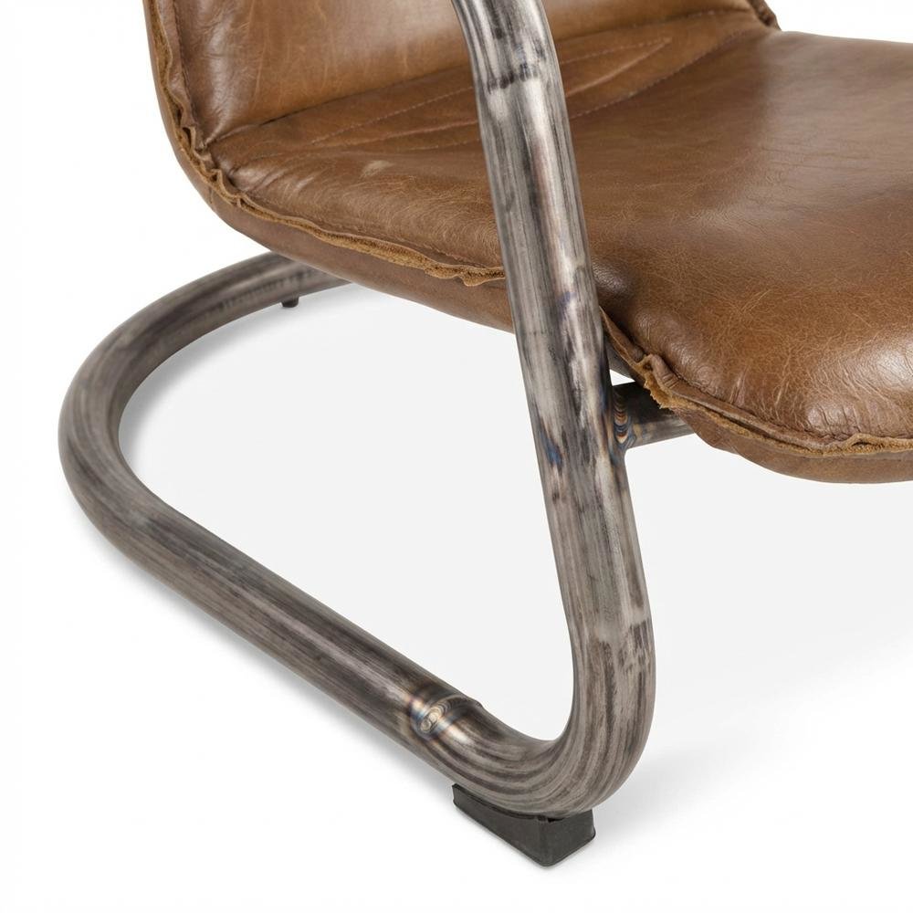 Leather Upholstered Counter Stool with Footrest, Bar Chair, Brushed Nickel