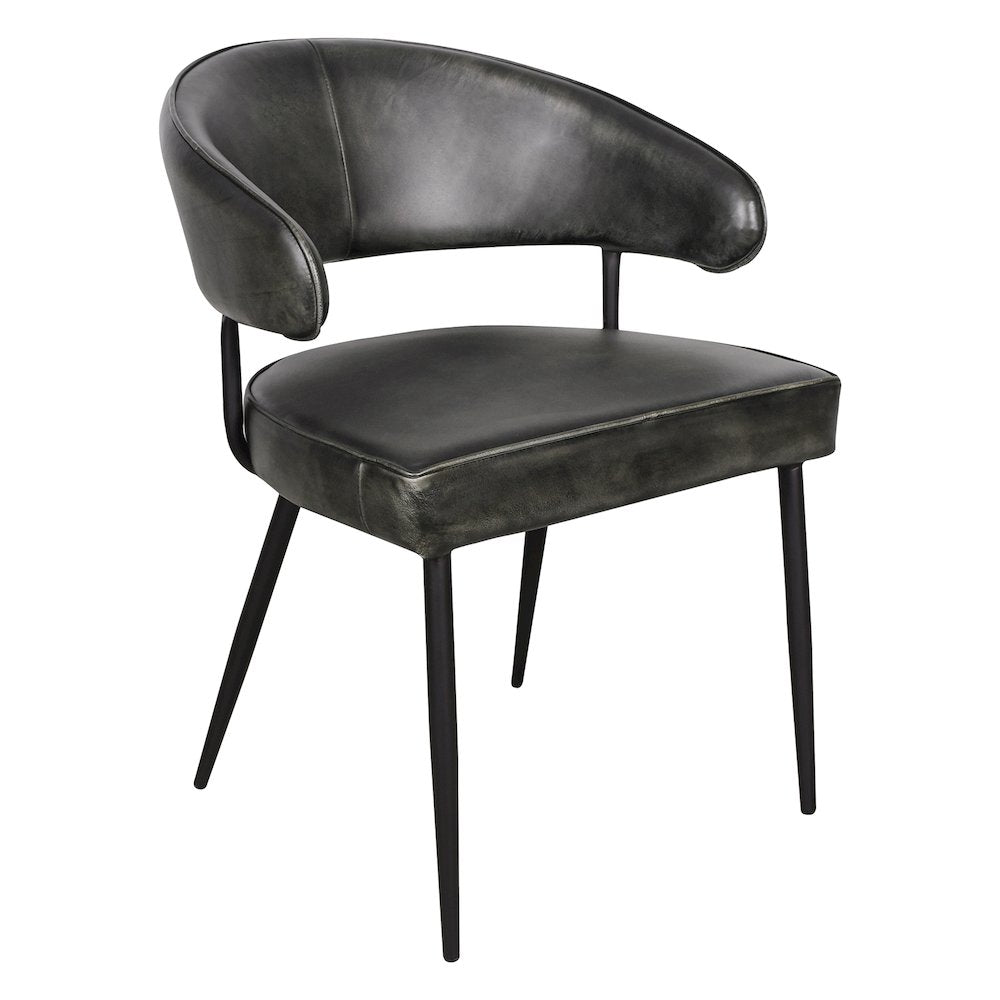 Brisbane Dover 23" Armchair in Weathered Black Leather