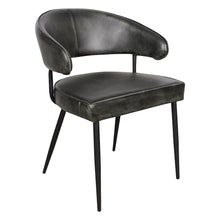 Brisbane Dover 23" Armchair in Weathered Black Leather