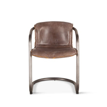 Chiavari Dining Chair in Jet Brown Leather and Steel