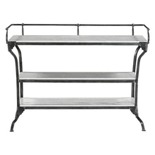 Calloway 50" Console Table with White Marble and Black Metal Base