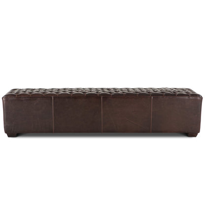 Arabella 79" Bench in Brown Leather