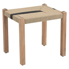 Delmar 20" Ottoman Stool in Woven Natural and Black Rope