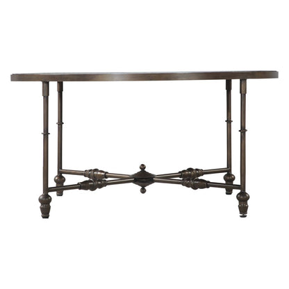 Ozark 40" Coffee Table with Floral Horn Inlay and Iron
