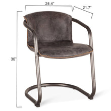 Chiavari Leather Dining Chair in Antique Ebony