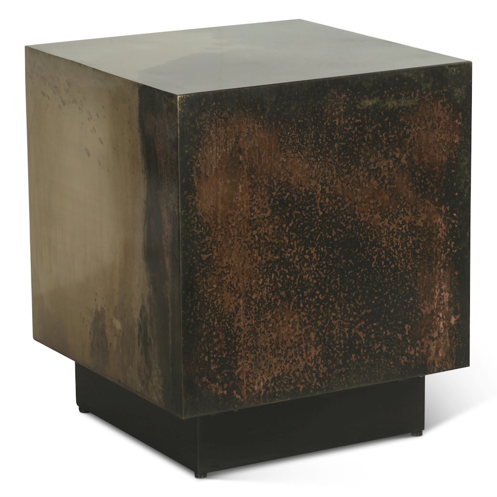 St. George Square Side Table in Oxidized Copper