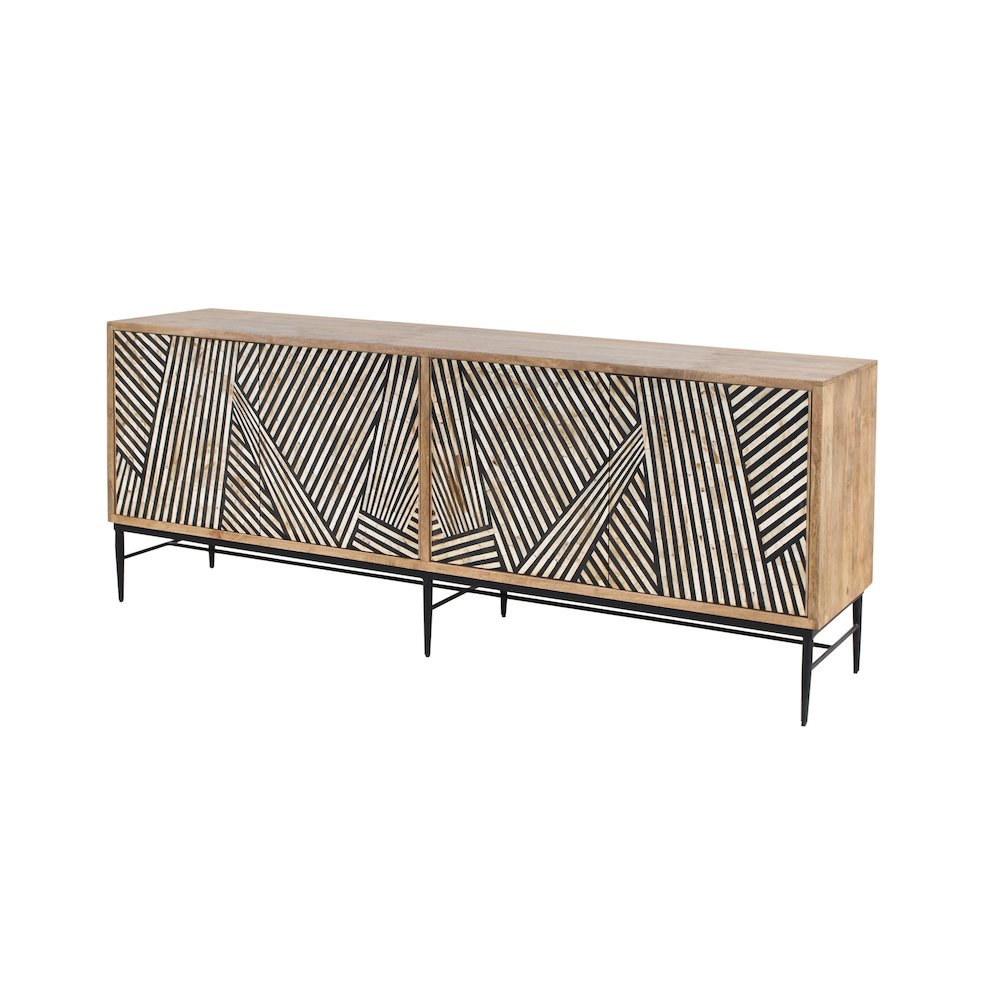 Fargo 80" Sideboard with Bone and Wood Inlay