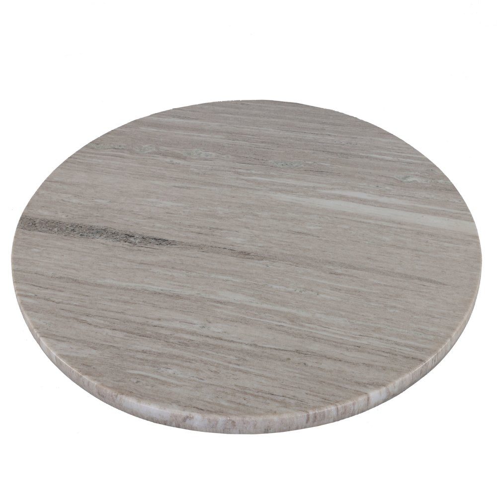 Palm Desert Brown Marble Dining Table with Zinc Tulip Base