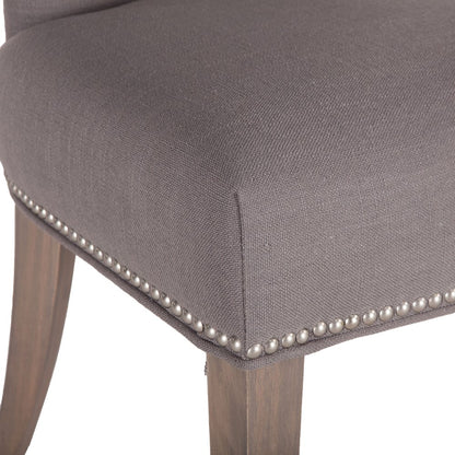 Quincy Warm Gray Linen Dining Chair
