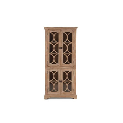 Pengrove Glass Cabinet in Antique Oak Finish