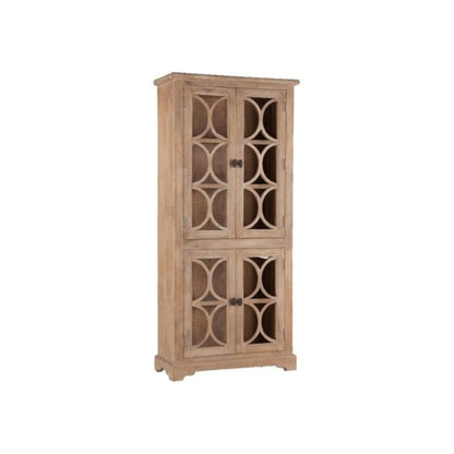 Pengrove Glass Cabinet in Antique Oak Finish