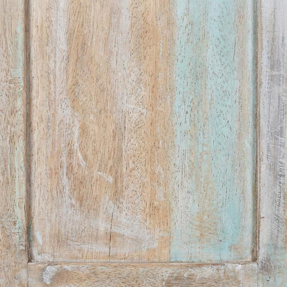 Reclaimed Wood Home Bar Cabinet with Drawers, Vintage Teal