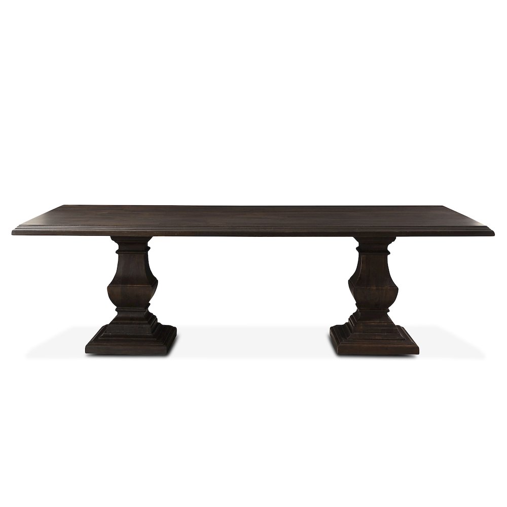 Toulon 98" Dining Table in Vintage Brown Finish