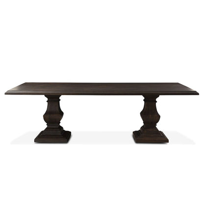 Toulon 98" Dining Table in Vintage Brown Finish