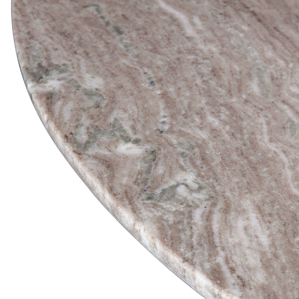 Palm Desert Brown Marble Dining Table with Zinc Tulip Base