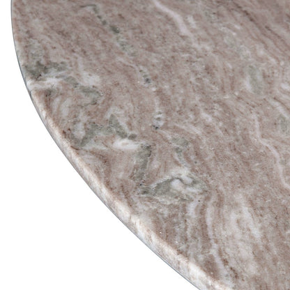 Palm Desert Brown Marble Dining Table with Zinc Tulip Base