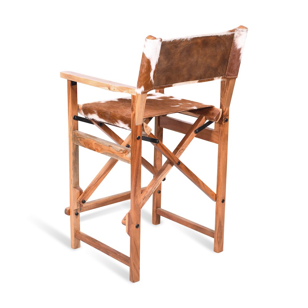 Galway 23" Folding Counter Chair in Brown Hair on Hide