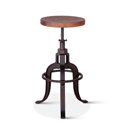 Blayne Adjustable Height Stool in Walnut Finish
