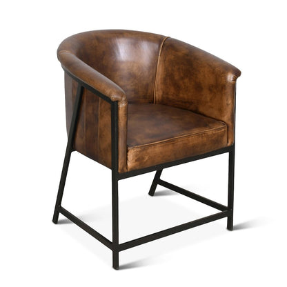 Brisbane Polo Armchair in Antique Whiskey Leather