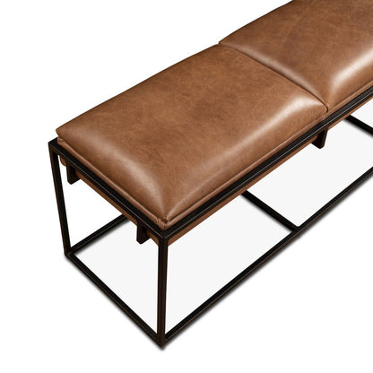 Melbourne 62" Bench in Cognac Leather