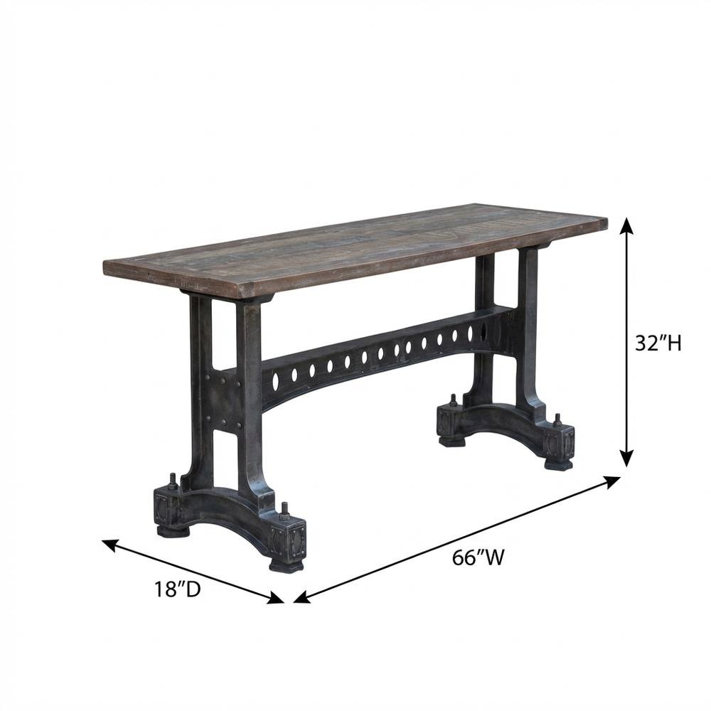 Rustic Industrial Console Table, Entryway Accent Table for Living Room,Gray